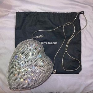 YSL Love Box Swarovski Crystal Heart Limited Edition Clutch